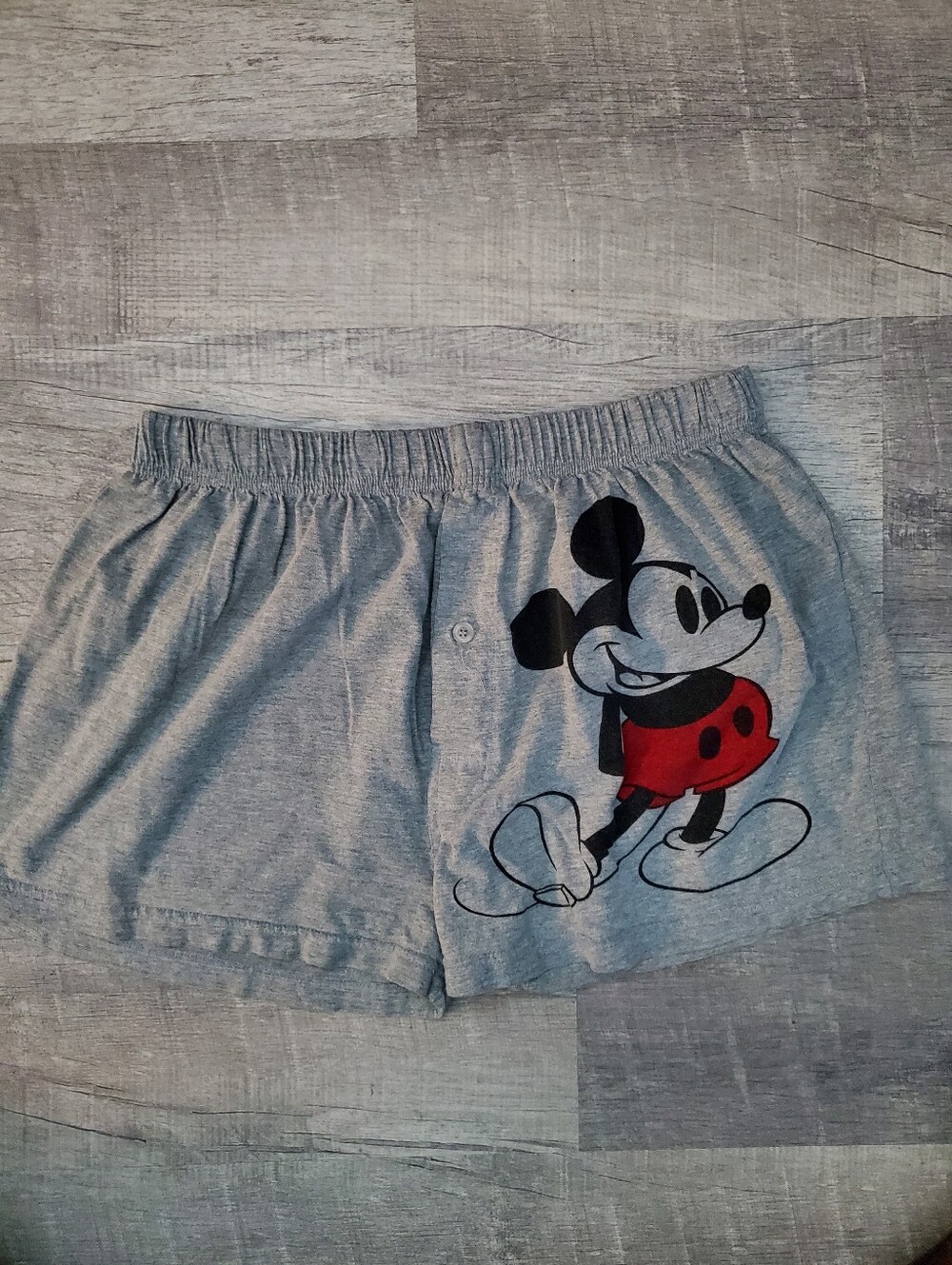 Disney Gray Shorts with Red Mickey Print